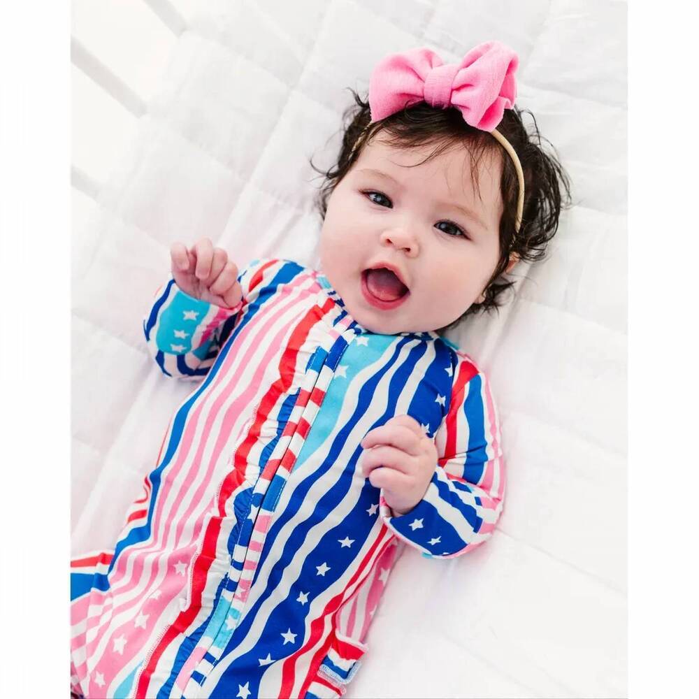 NEW BIRDIE BEAN americana ruffle convertible romper in red